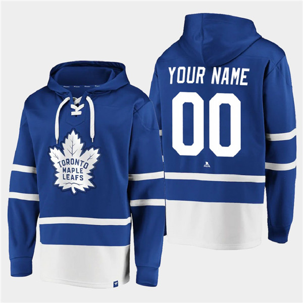 Personalized Men’s Toronto Maple Leafs Active Player Blue All Stitched Sweatshirt Hoodie