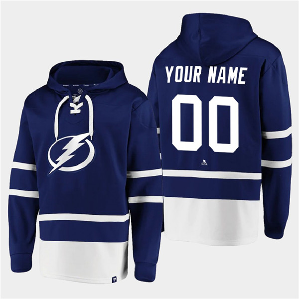 Personalized Men’s Tampa Bay Lightning Active Player Blue All Stitched Sweatshirt Hoodie