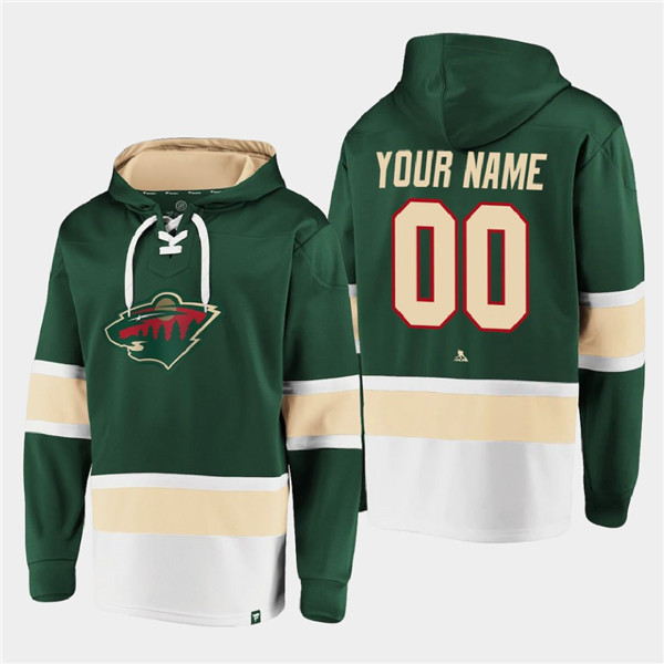 Personalized Men’s Minnesota Wild Active Player Green All Stitched Sweatshirt Hoodie
