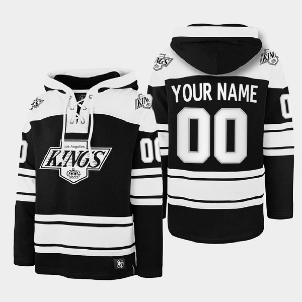 Personalized Men’s Los Angeles Kings Active Player Black Ageless Must-Have Lace-Up Pullover Hoodie