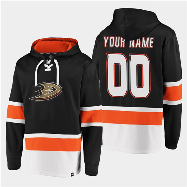 Personalized Men’s Anaheim Ducks Active Player Black Ageless Must-Have Lace-Up Pullover Hoodie
