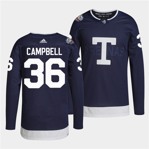 Personalized Men’s Toronto Maple Leafs #36 Jack Campbell 2022 Heritage Classic Navy Stitched Jersey
