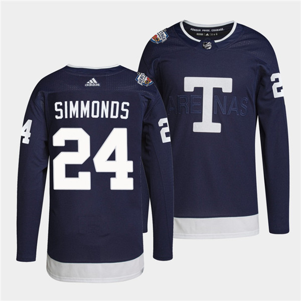 Personalized Men’s Toronto Maple Leafs #24 Wayne Simmonds 2022 Heritage Classic Navy Stitched Jersey