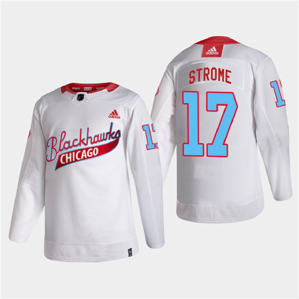 Personalized Men’s Chicago Blackhawks #17 Dylan Strome 2022 Community Night White Stitched Jersey