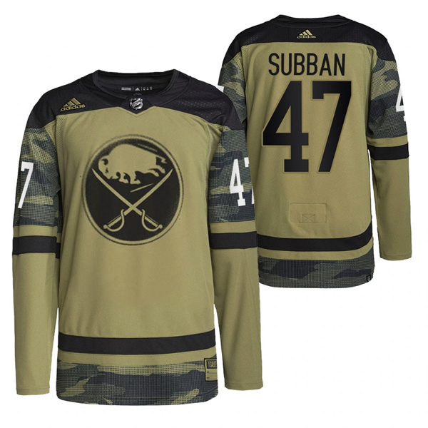 Personalized Men’s Buffalo Sabres #47 Malcolm Subban 2022 Camo Military Appreciation Night Stitched Jersey