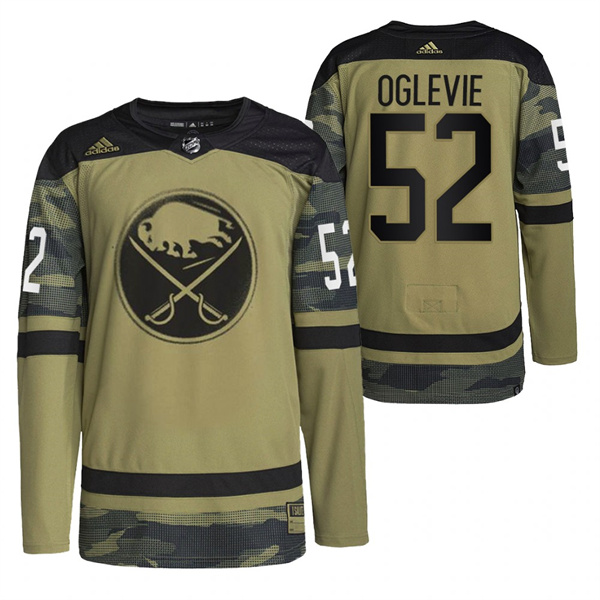 Personalized Men’s Buffalo Sabres #52 Andrew Oglevie 2022 Camo Military Appreciation Night Stitched Jersey