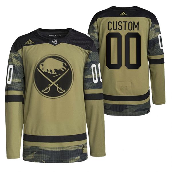 Personalized Men’s Buffalo Sabres ACTIVE PLAYER 2022 Camo Military Appreciation Night Stitched Jersey