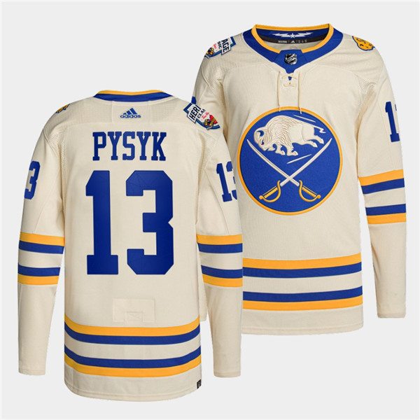 Personalized Men’s Buffalo Sabres #13 Mark Pysyk 2022 Cream Heritage Classic Stitched Jersey