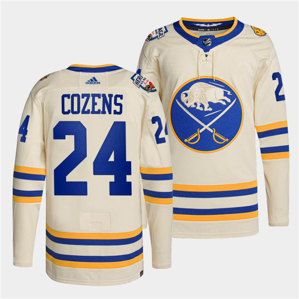 Personalized Men’s Buffalo Sabres #24 Dylan Cozens 2022 Cream Heritage Classic Stitched Jersey