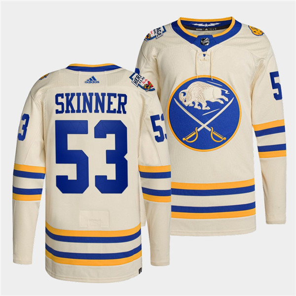 Personalized Men’s Buffalo Sabres #53 Jeff Skinner 2022 Cream Heritage Classic Stitched Jersey