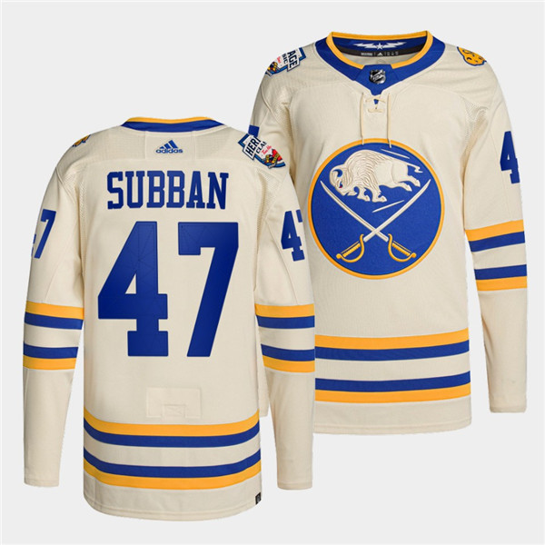 Personalized Men’s Buffalo Sabres #47 Malcolm Subban 2022 Cream Heritage Classic Stitched Jersey
