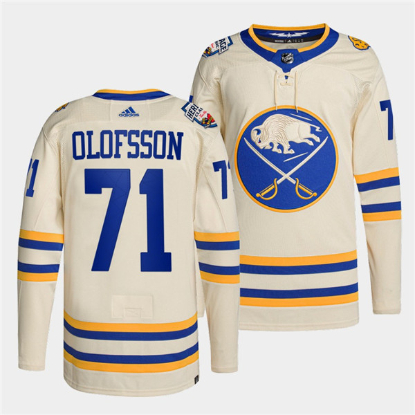 Personalized Men’s Buffalo Sabres #71 Victor Olofsson 2022 Cream Heritage Classic Stitched Jersey