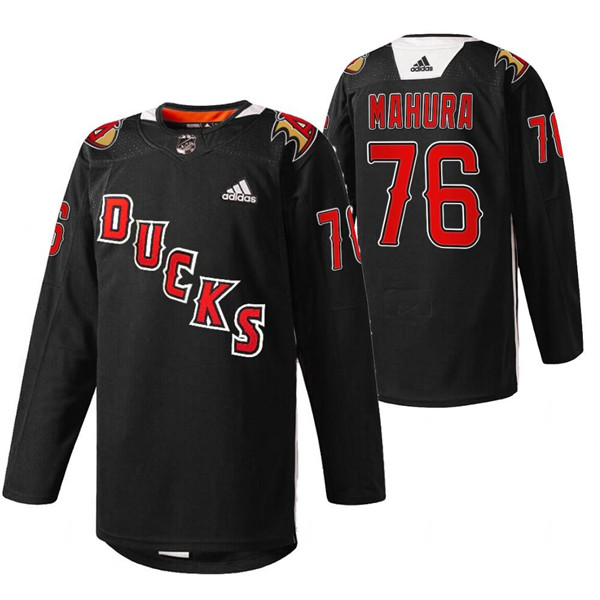 Personalized Men’s Anaheim Ducks #76 Josh Mahura 2022 Black Angels Night Stitched Jersey