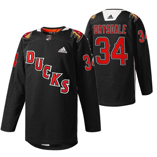 Personalized Men’s Anaheim Ducks #34 Jamie Drysdale 2022 Black Angels Night Stitched Jersey