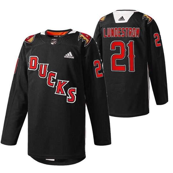 Personalized Men’s Anaheim Ducks #21 Isac Lundestrom 2022 Black Angels Night Stitched Jersey