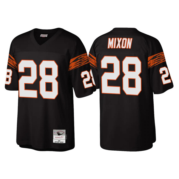 Personalized Men’s Cincinnati Bengals #28 Joe Mixon Black Throwback Legacy Stitched Jersey