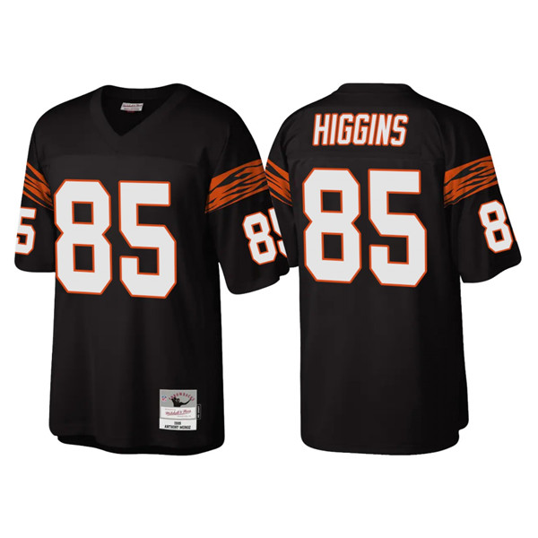 Personalized Men’s Cincinnati Bengals #85 Tee Higgins Black Throwback Legacy Stitched Jersey