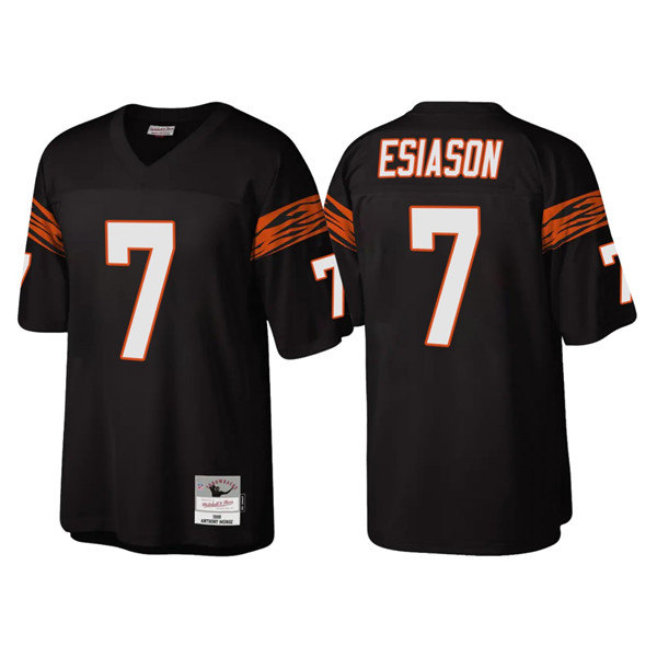 Personalized Men’s Cincinnati Bengals #7 Boomer Esiason Black Throwback Legacy Stitched Jersey