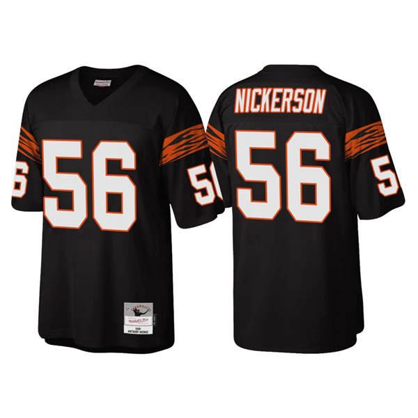 Personalized Men’s Cincinnati Bengals #56 Hardy Nickerson Black Throwback Legacy Stitched Jersey