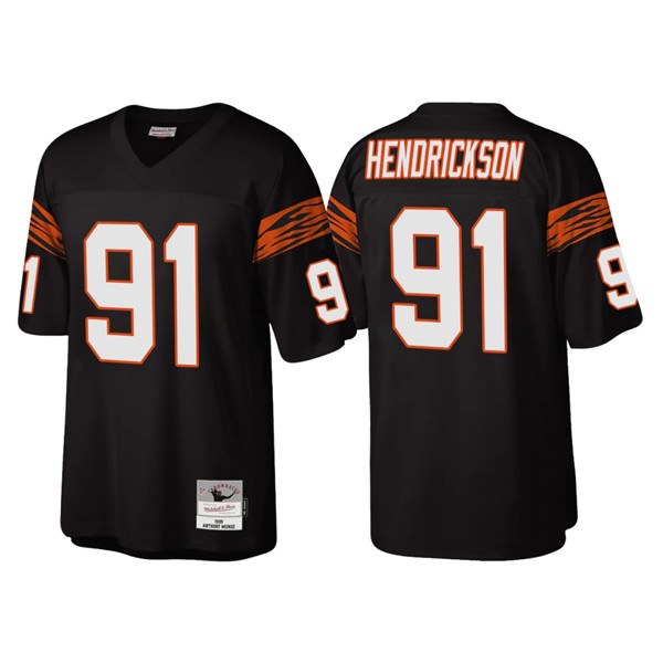 Personalized Men’s Cincinnati Bengals #91 Trey Hendrickson Black Throwback Legacy Stitched Jersey