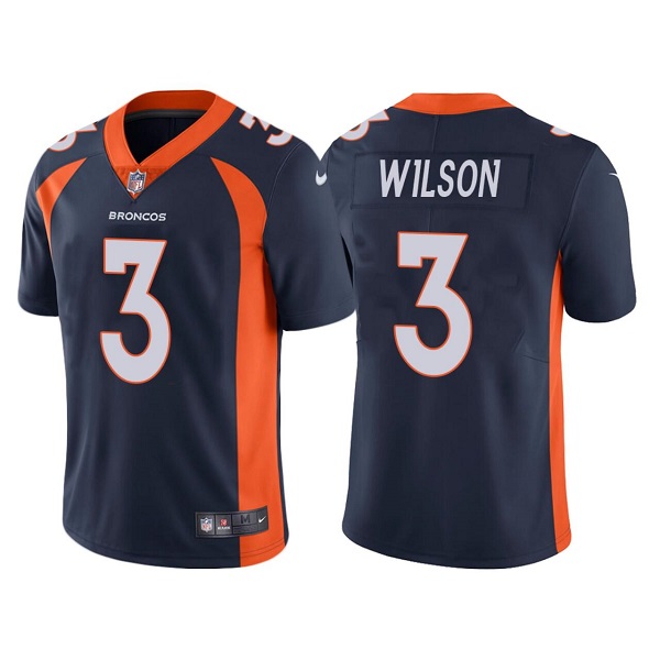 Personalized Men’s Denver Broncos #3 Russell Wilson Navy Untouchable Limited Stitched Jersey