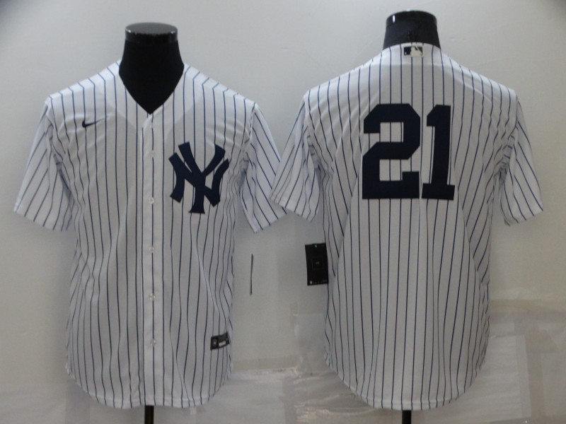 Personalized Men’s New York Yankees #21 Paul O’Neill White Cool Base Stitched Baseball Jersey