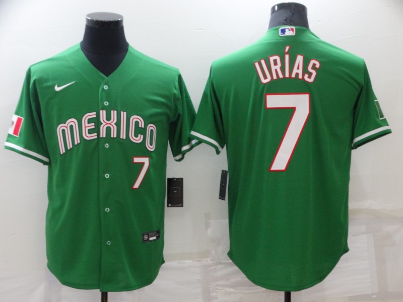 Personalized Men’s Los Angeles Dodgers #7 Julio Urias Green Mexico Stitched Baseball Jersey