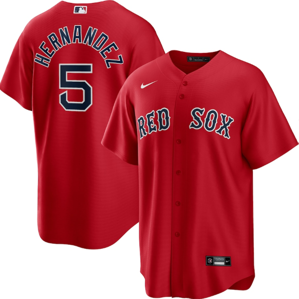 Personalized Men’s Boston Red Sox #5 Kike Hernandez Red Cool Base Stitched Baseball Jersey