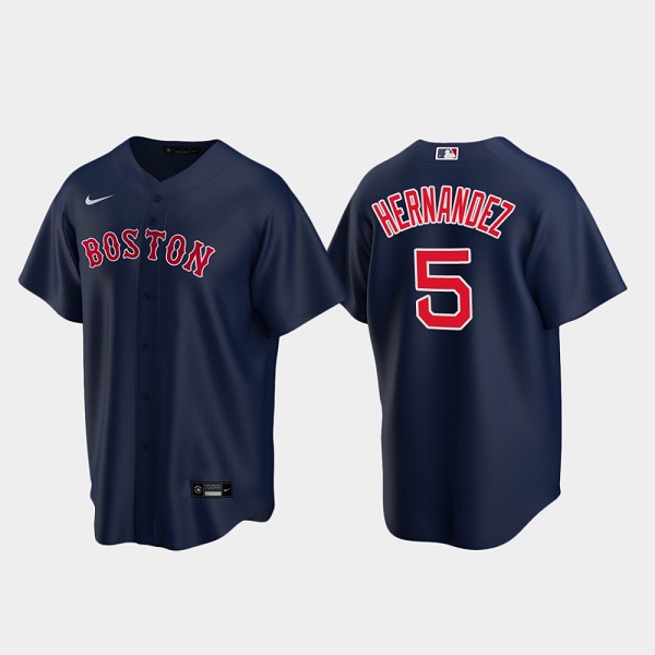 Personalized Men’s Boston Red Sox #5 Kike Hernandez Navy Cool Base Stitched Baseball Jersey