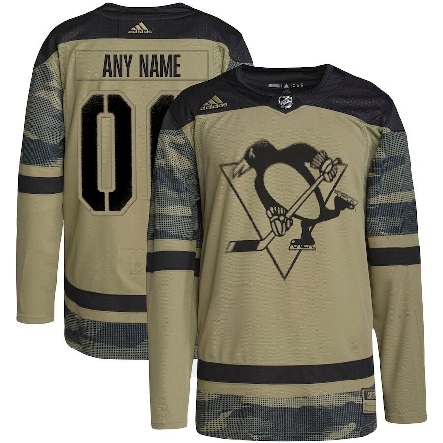 Personalized Custom Men’s Penguins 2022 Camo Military Appreciation Night White Stitched Jersey