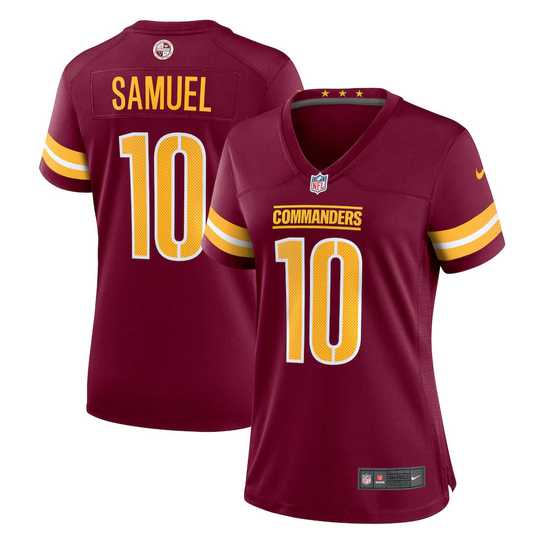Personalized Women’s Washington Commanders #10 Curtis Samuel 2022 Burgundy Game Stitched Jersey