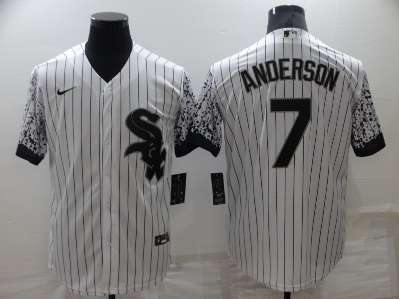 Personalized White Sox 7 Tim Anderson White Drift Fashion Cool Base Jersey