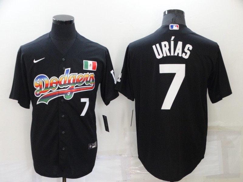Personalized Men’s Los Angeles Dodgers #7 Julio Urias Black Stitched Baseball Jersey