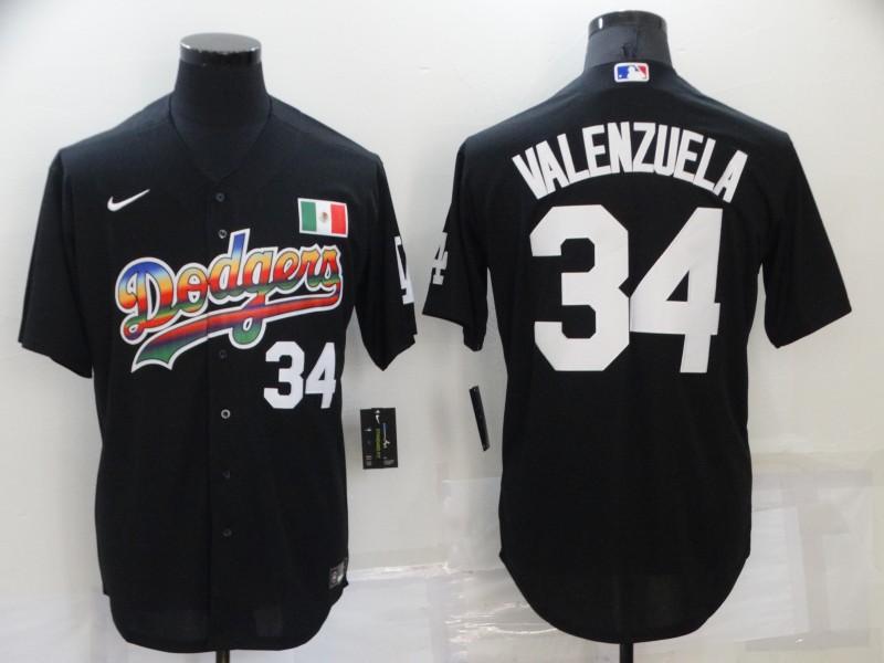Personalized Men’s Los Angeles Dodgers #34 Toro Valenzuela Black Stitched Baseball Jersey