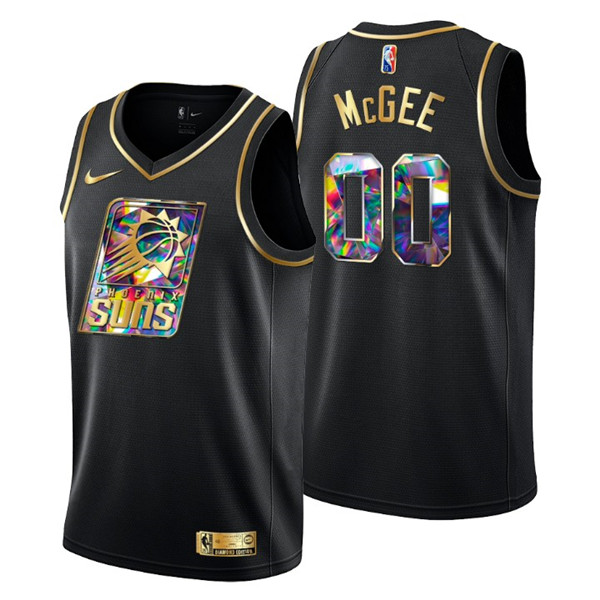 Personalized Men’s Phoenix Suns #00 JaVale McGee 2021 22 Black Golden Edition Diamond Logo Black 75th Anniversary Stitched Basketball Jersey