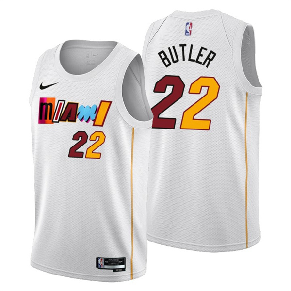 Personalized Men’s Miami Heat #22 Jimmy Butler 2022 23 White City Edition Stitched Jersey