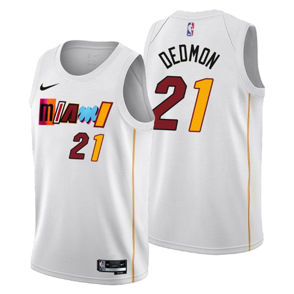 Personalized Men’s Miami Heat #21 Dewayne Dedmon 2022 23 White City Edition Stitched Jersey
