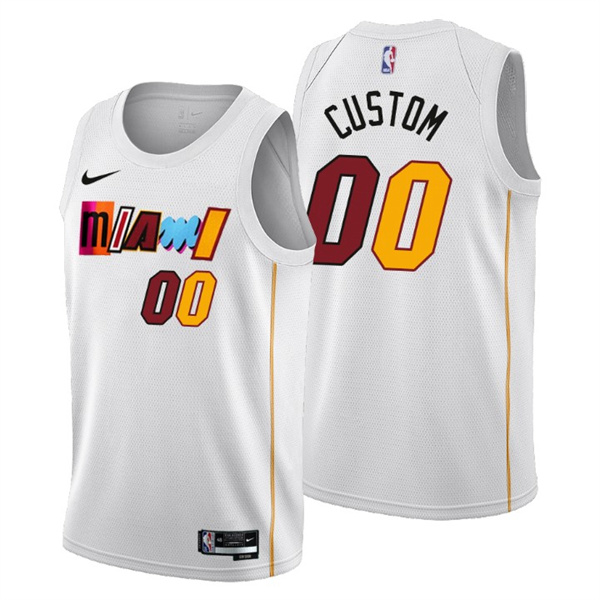Personalized Men’s Miami Heat Active Player 2022 23 White City Edition Stitched Basketball Jersey