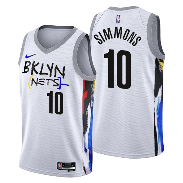 Personalized Men’s Brooklyn Nets #10 Ben Simmons 2022 23 White City Edition Stitched Basketball Jersey