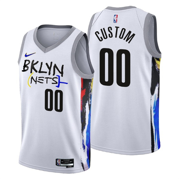 Personalized Men’s Brooklyn Nets Active Player 2022 23 White City Edition Stitched Basketball Jersey