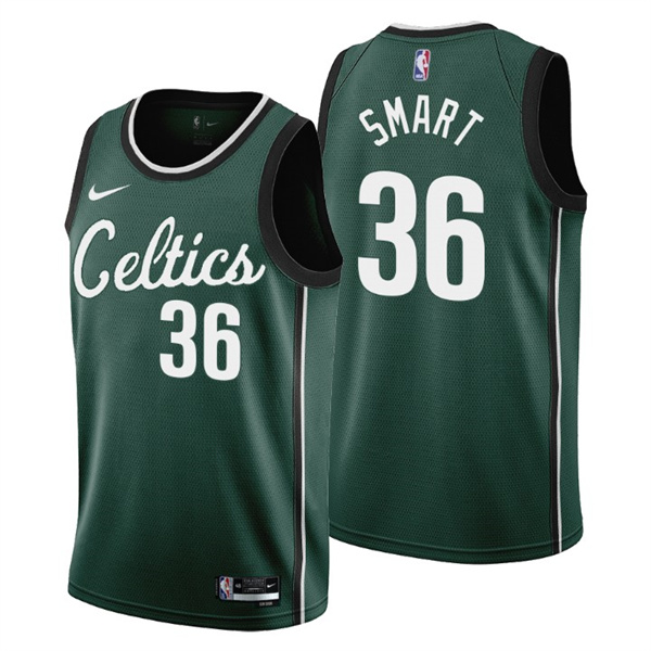 Personalized Men’s Boston Celtics #36 Marcus Smart 2022 23 Green City Edition Stitched Jersey