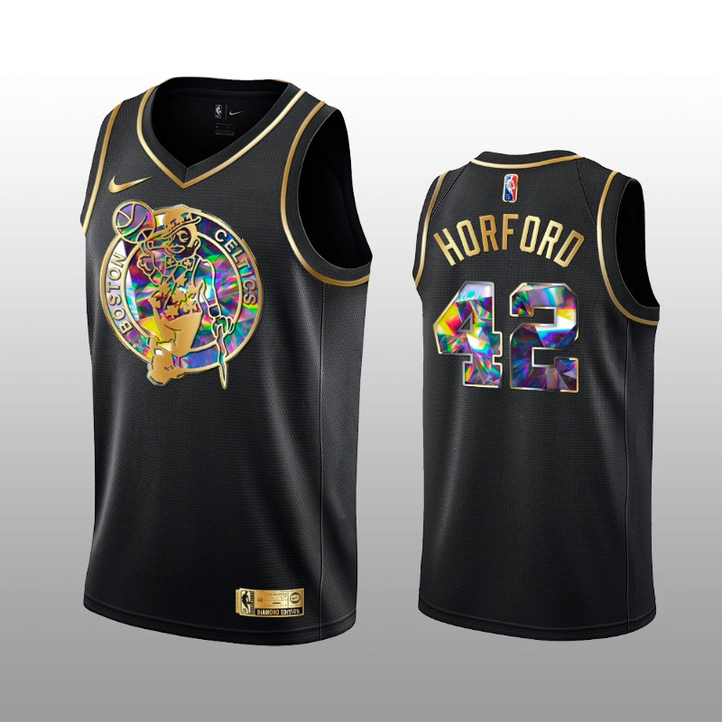 Personalized Men’s Boston Celtics #42 Al Horford 2021 22 Black Golden Edition 75th Anniversary Diamond Logo Stitched Basketball Jersey