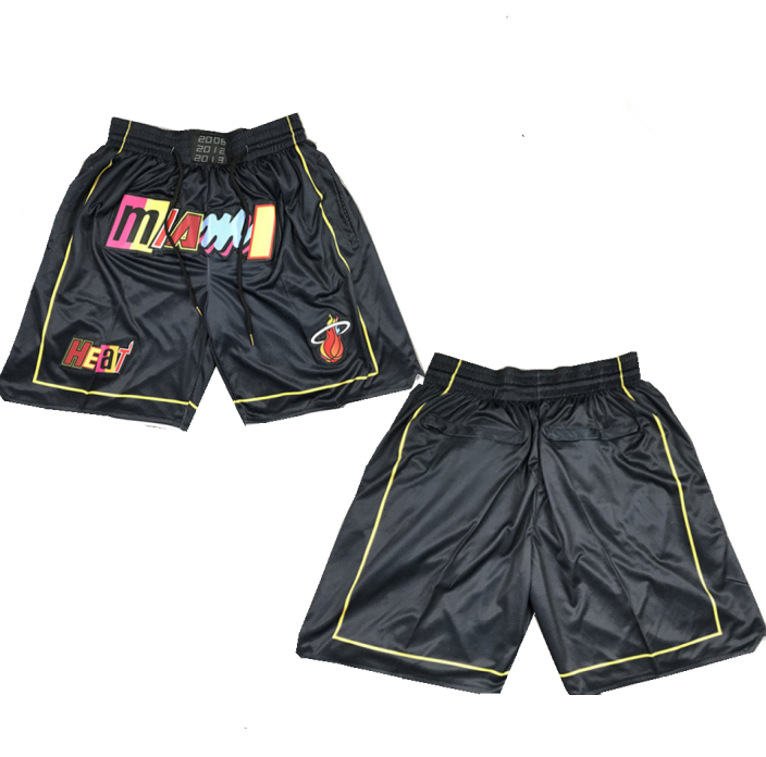 Personalized Men’s Miami Heat Black Shorts (Run Small)