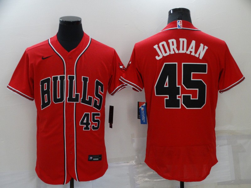 Personalized Men’s Chicago Bulls #45 Michael Jordan Red Flex Base Stitched Jersey