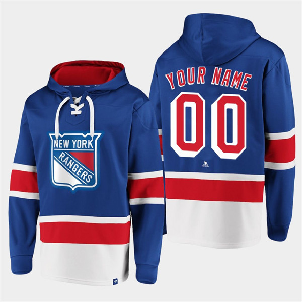 Personalized Men’s New York Rangers Active Player Royal All Stitched Sweatshirt Hoodie