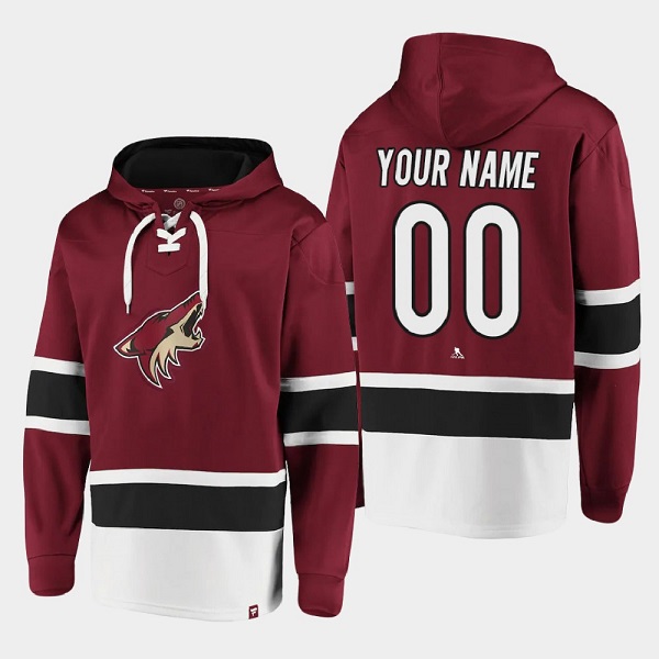 Personalized Men’s Arizona Coyotes Active Player Red All Stitched Sweatshirt Hoodie