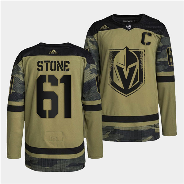 Personalized Men’s Vegas Golden Knights #61 Mark Stone 2022 Camo Military Appreciation Night Stitched Jersey