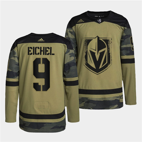 Personalized Men’s Vegas Golden Knights #9 Jack Eichel 2022 Camo Military Appreciation Night Stitched Jersey