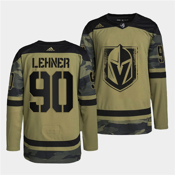 Personalized Men’s Vegas Golden Knights #90 Robin Lehner 2022 Camo Military Appreciation Night Stitched Jersey