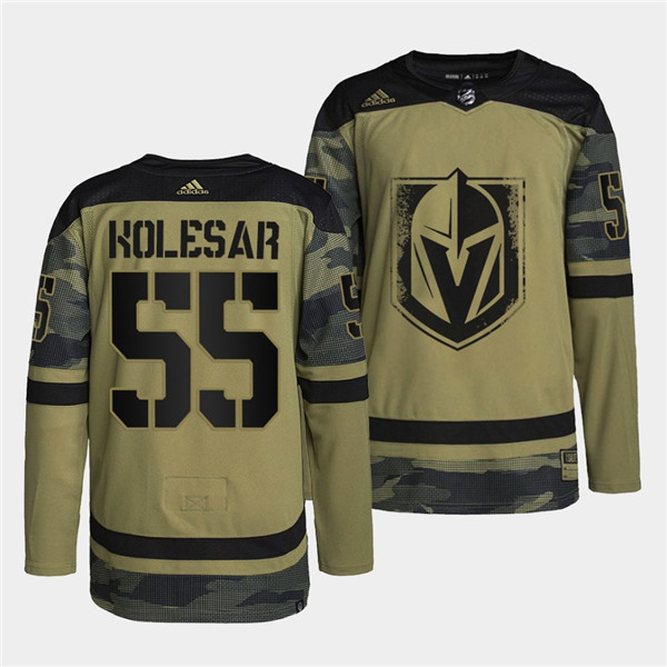 Personalized Men’s Vegas Golden Knights #55 Keegan Kolesar 2022 Camo Military Appreciation Night Stitched Jersey